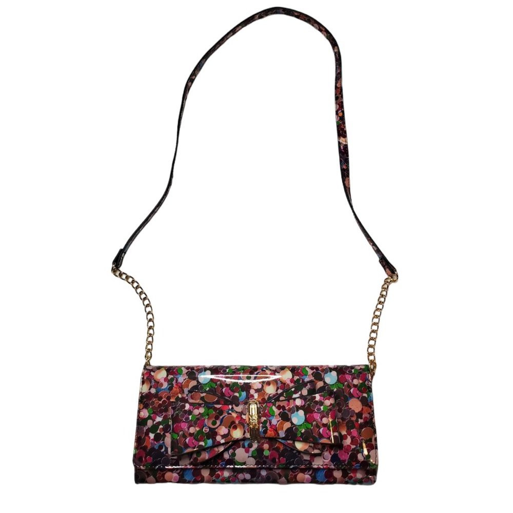 Betsey Johnson Crossbody Clutch Purse Confetti w/ Bow